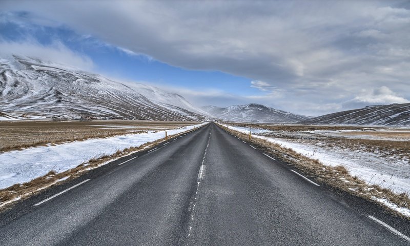 Обои дорога, снег, road, snow разрешение 3840x2160 Загрузить