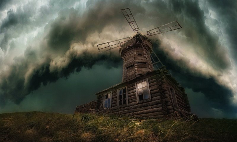 Обои тучи, мельница, гроза, clouds, mill, the storm разрешение 2472x1648 Загрузить