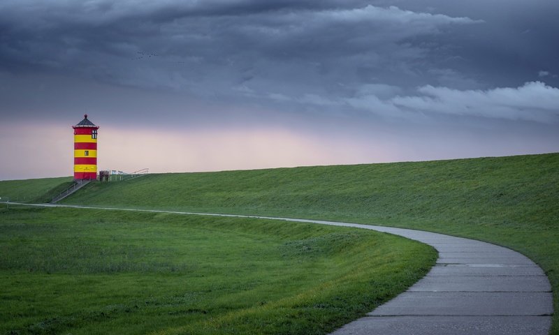 Обои небо, природа, маяк, the sky, nature, lighthouse разрешение 3840x2160 Загрузить