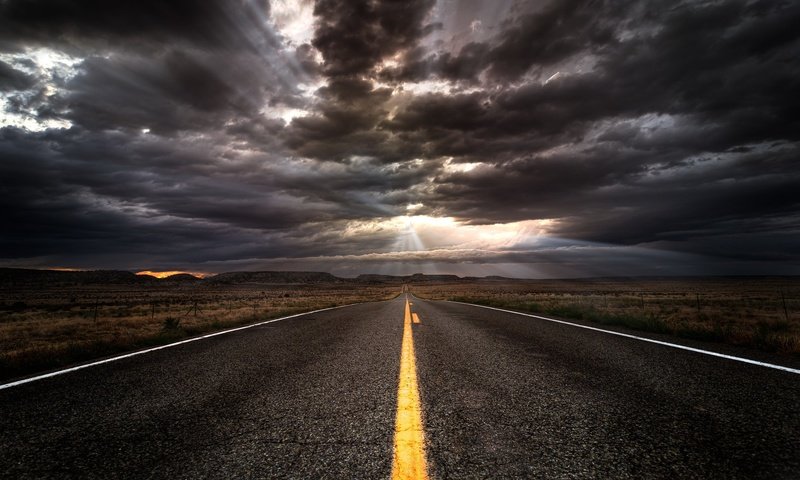 Обои дорога, закат, тучи, road, sunset, clouds разрешение 2047x1300 Загрузить