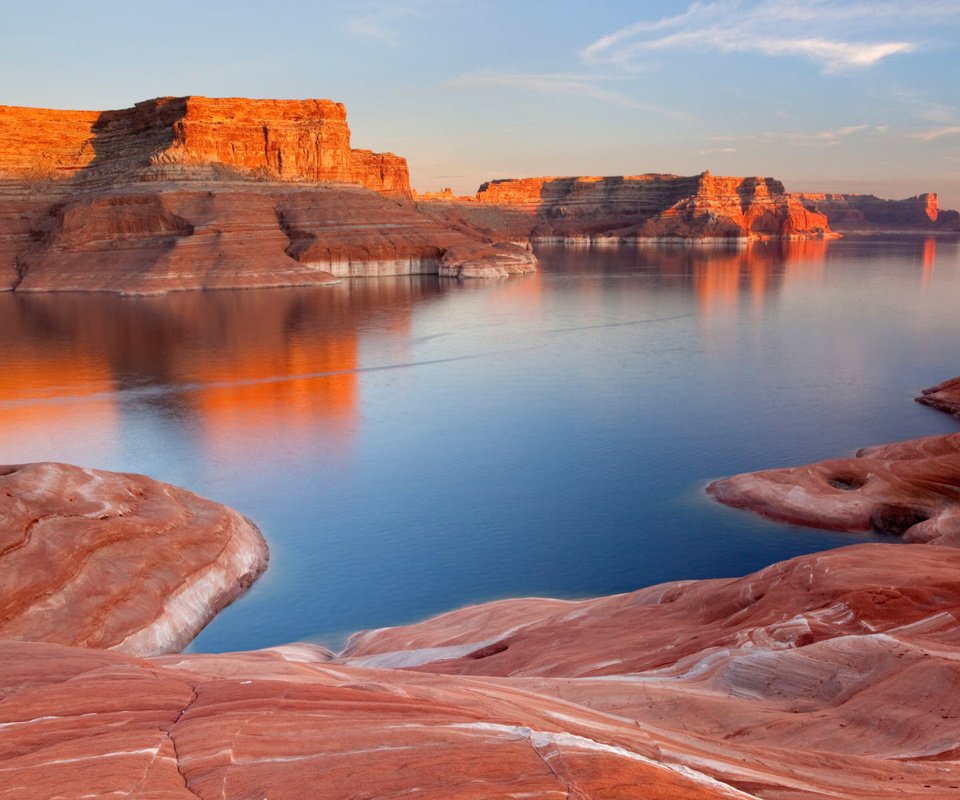 Обои скалы, юта, озеро пауэлл, глен-каньон, reflection canyon, rocks, utah, lake powell, glen canyon разрешение 1920x1200 Загрузить