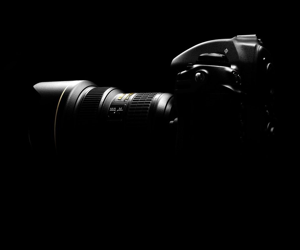 Обои черный, фотоаппарат, профиль, black, the camera, profile разрешение 1920x1200 Загрузить