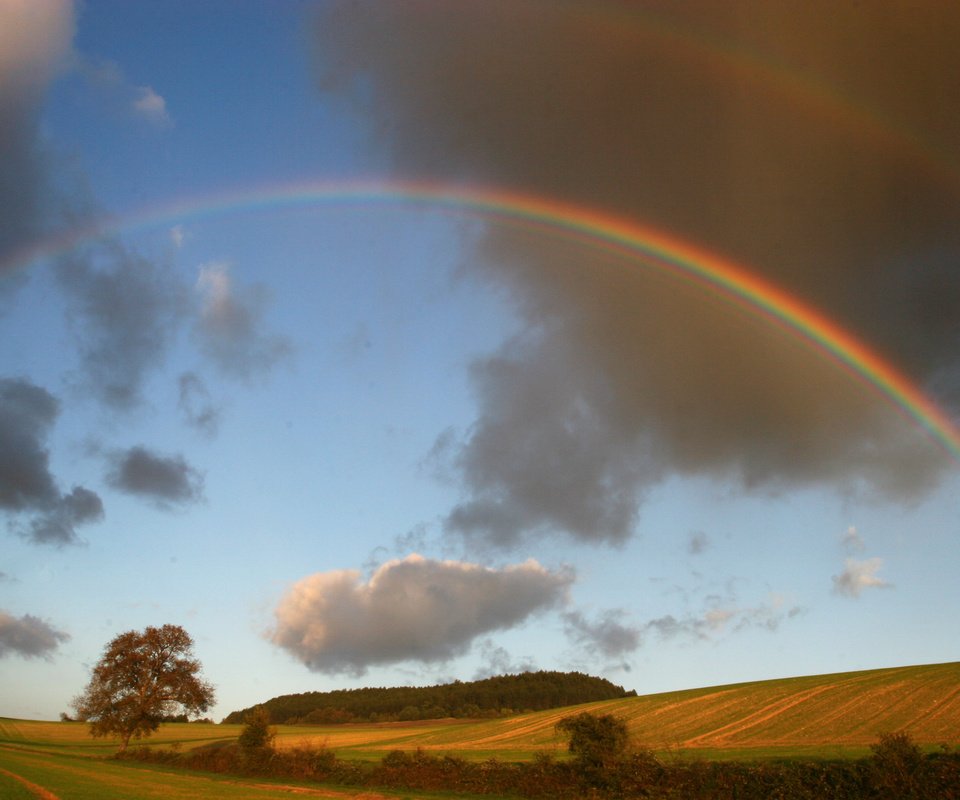 Обои природа, пейзаж, радуга, nature, landscape, rainbow разрешение 2400x1600 Загрузить