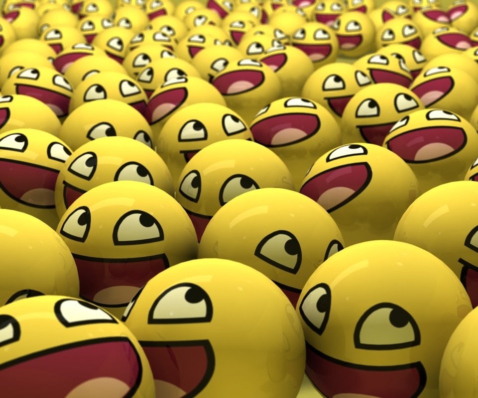 Обои смайлы, шары, желтый, smiles, balls, yellow разрешение 1920x1080 Загрузить