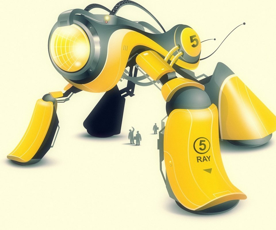 Обои желтый, вектор, робот, yellow, vector, robot разрешение 1920x1440 Загрузить