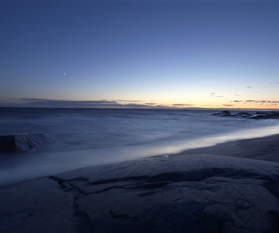 Обои вечер, берег, море, горизонт, the evening, shore, sea, horizon разрешение 1920x1200 Загрузить