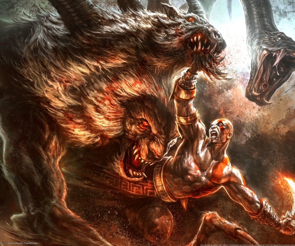 Обои god of war 3, кратос, animal gods, kratos разрешение 2560x1600 Загрузить