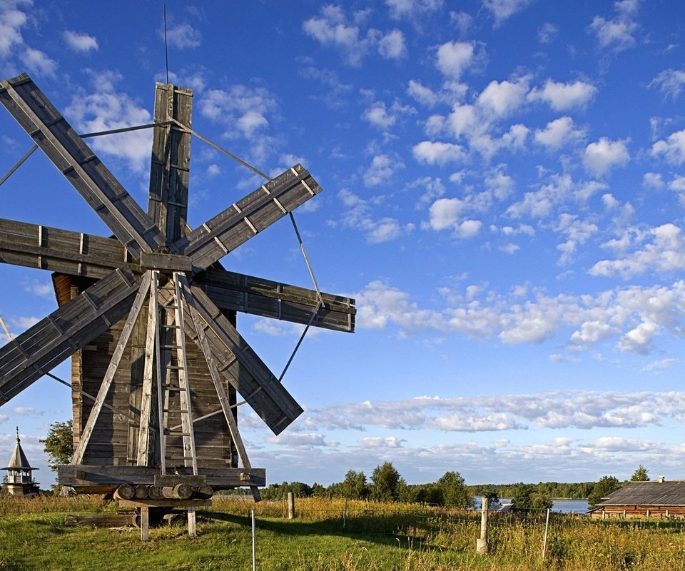 Обои мельница, онежское озеро, карелия, mill, lake onega, karelia разрешение 1920x1200 Загрузить