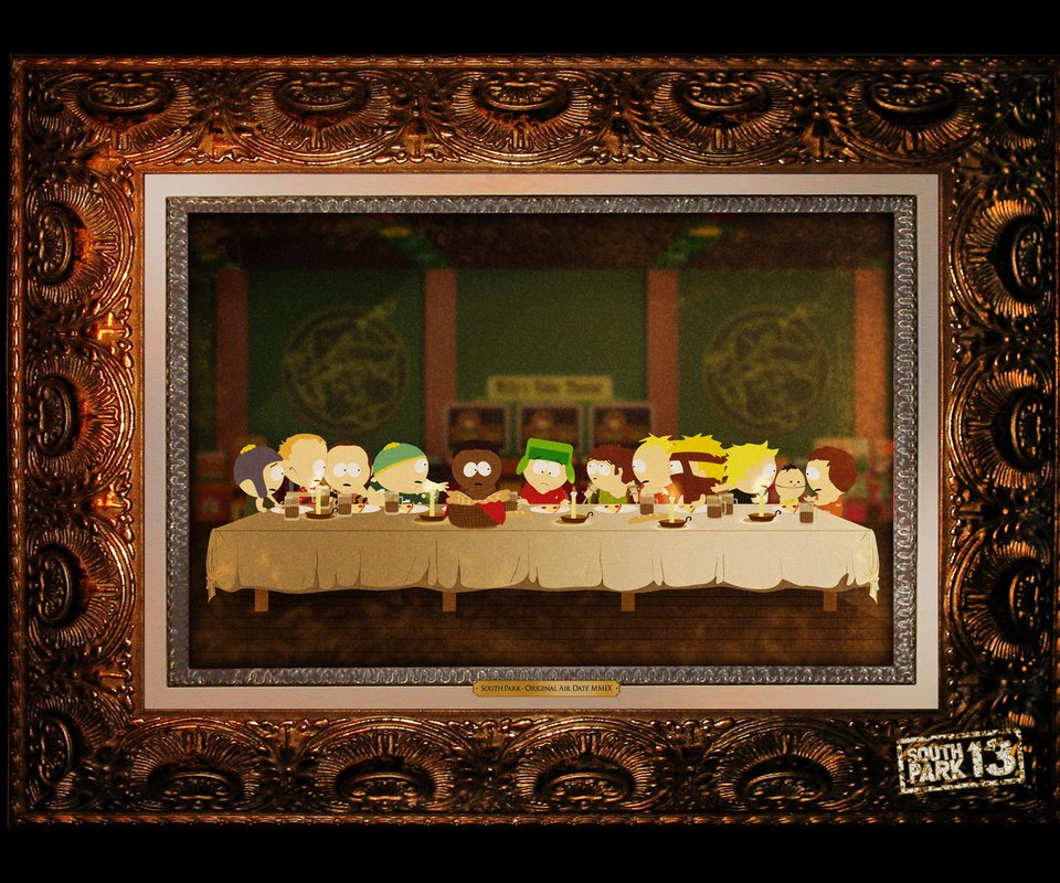 Обои картина, южный парк, тайная вечеря, picture, south park, the last supper разрешение 1920x1200 Загрузить