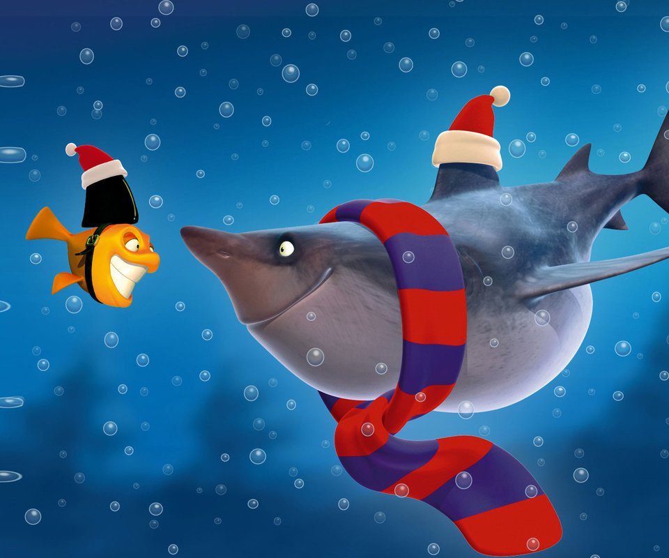 Обои рыбка, мульт, акула, fish, cartoon, shark разрешение 1920x1200 Загрузить