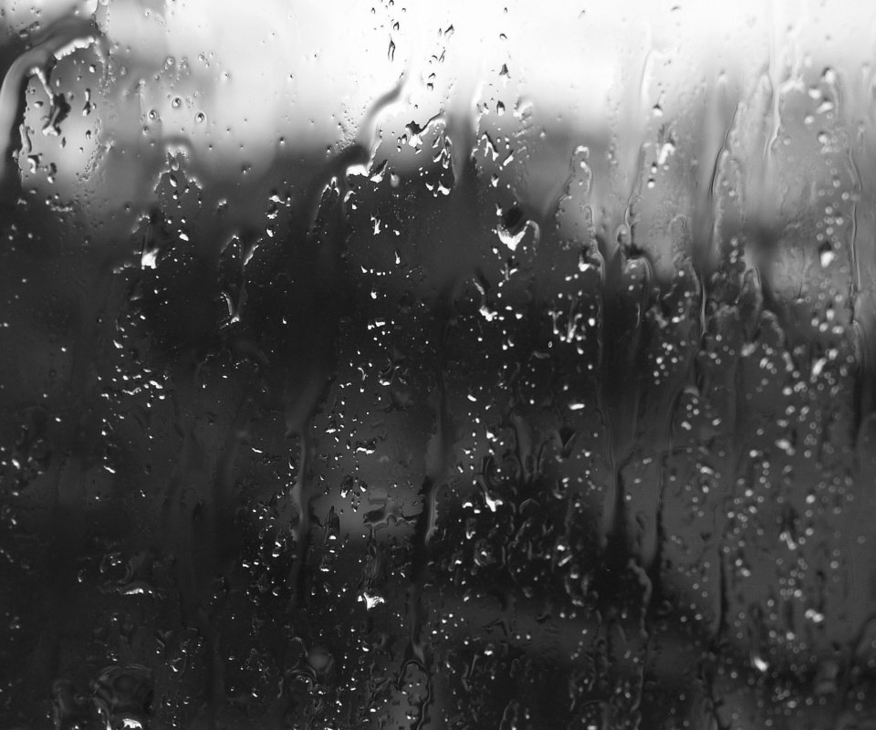 Обои капли, чёрно-белое, дождь, стекло, капли дождя, drops, black and white, rain, glass, raindrops разрешение 2292x1772 Загрузить