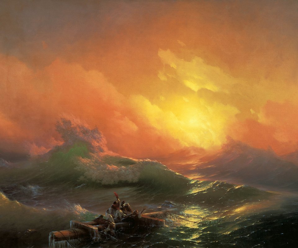 Обои море, шторм, айвазовский, девятый вал, sea, storm, aivazovsky, the ninth wave разрешение 5815x3840 Загрузить