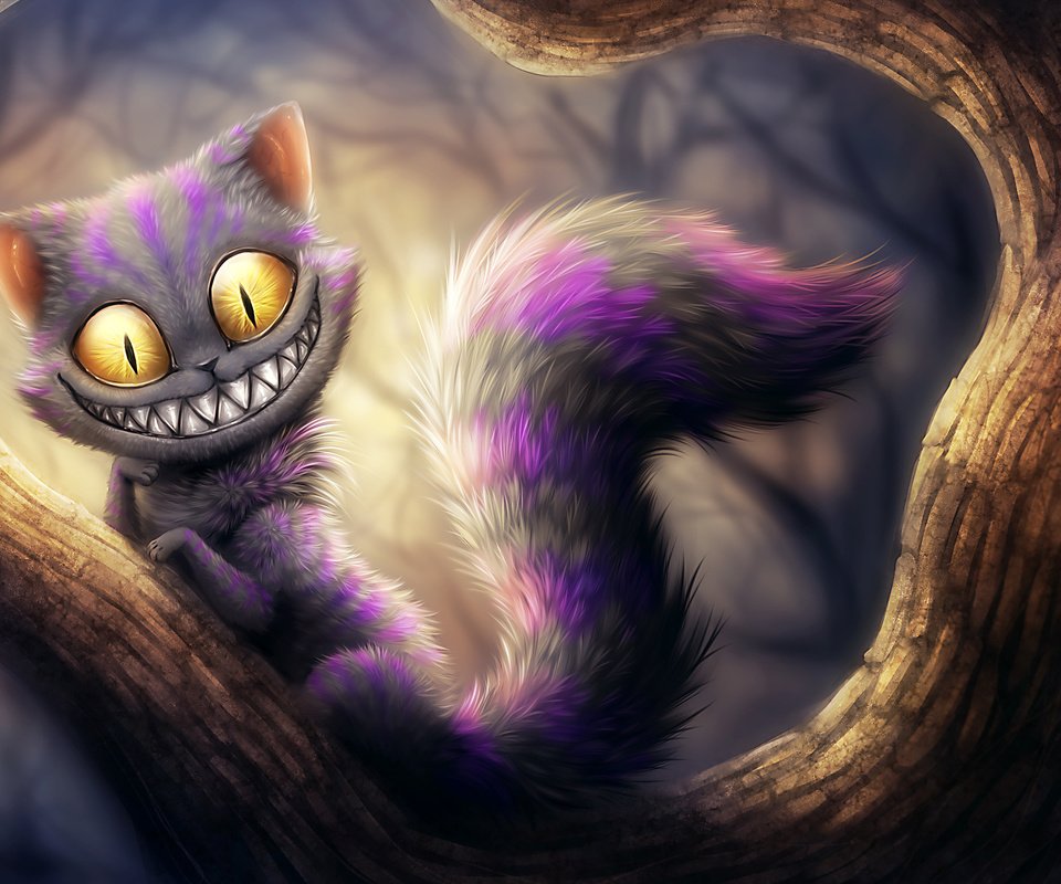 Обои чеширский кот, cheshire, kikariz, cheshire cat разрешение 2700x1800 Загрузить