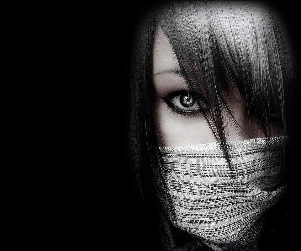 Обои глаза, черный, девочка, эмо, eyes, black, girl, emo разрешение 1920x1049 Загрузить