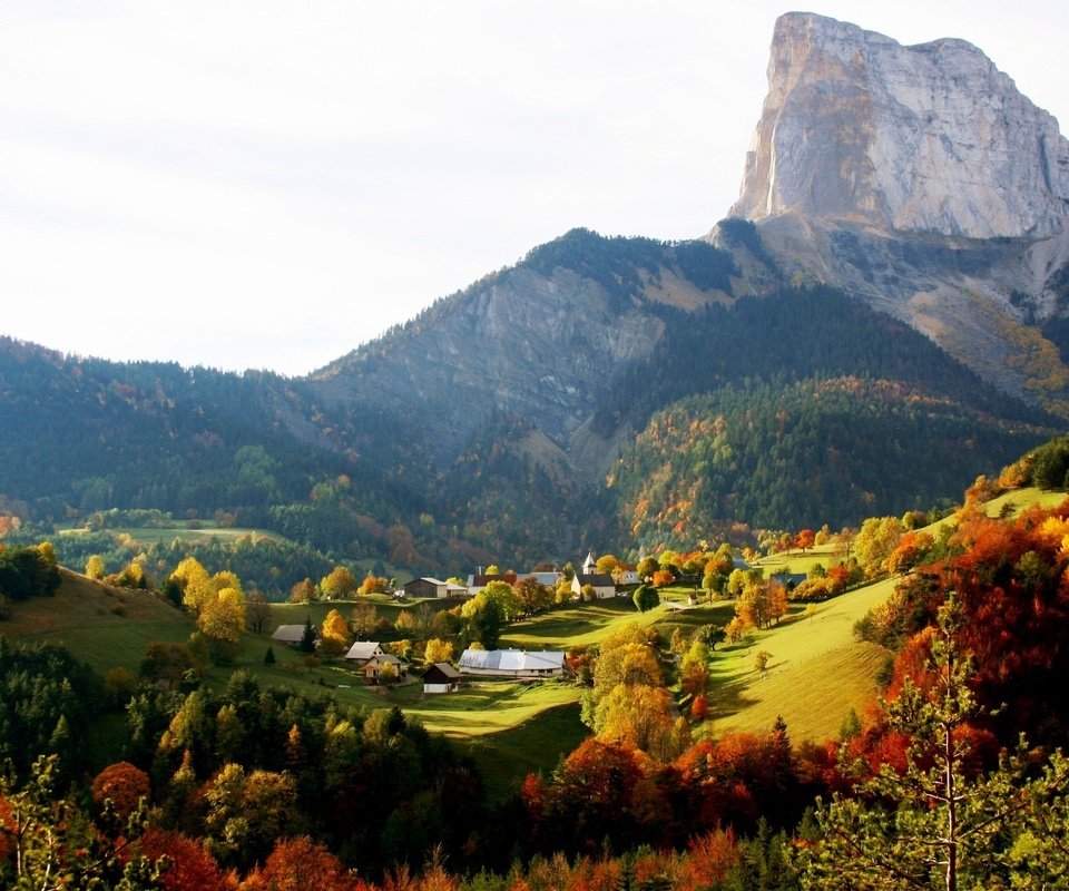 Обои осень, горных, сельских, autumn, mountain, rural разрешение 1920x1200 Загрузить