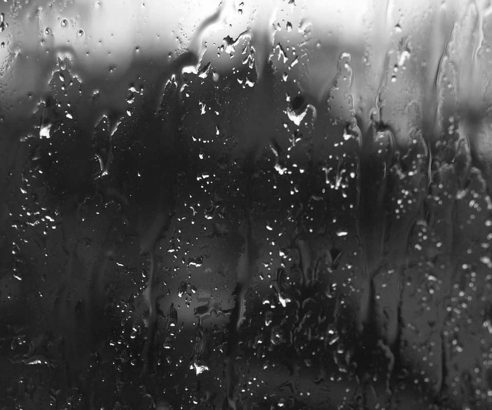 Обои капли, чёрно-белое, дождь, стекло, капли дождя, drops, black and white, rain, glass, raindrops разрешение 1920x1200 Загрузить