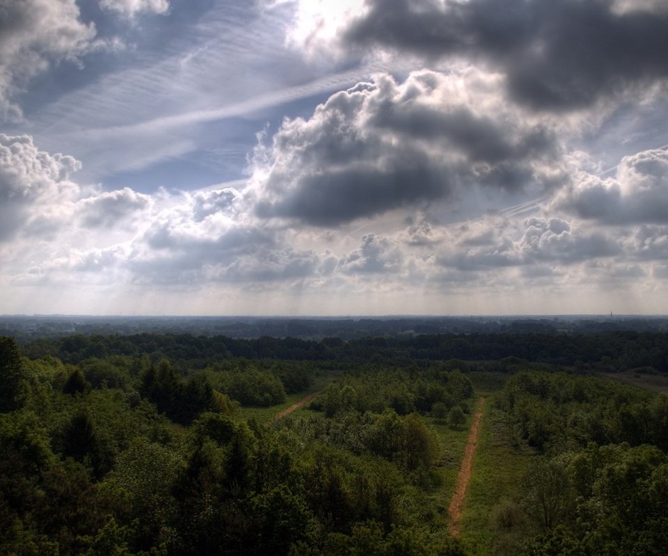 Обои дорога, облака, деревья, road, clouds, trees разрешение 1920x1200 Загрузить