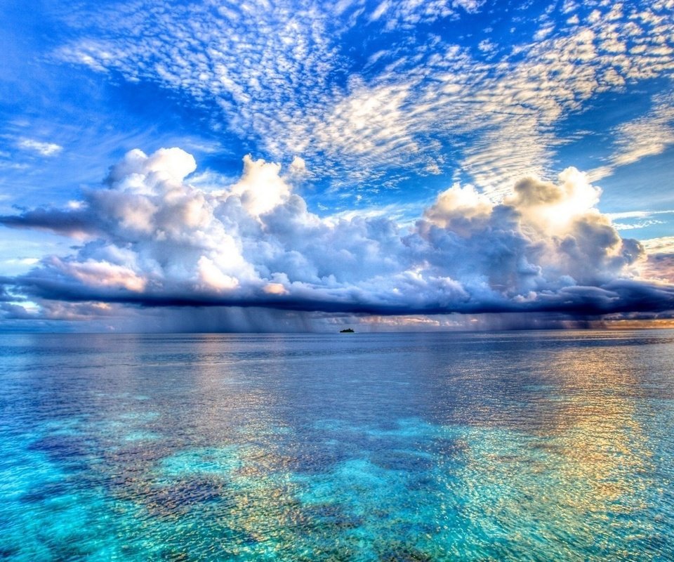 Обои небо, облака, вода, природа, берег, пейзаж, море, the sky, clouds, water, nature, shore, landscape, sea разрешение 1920x1080 Загрузить