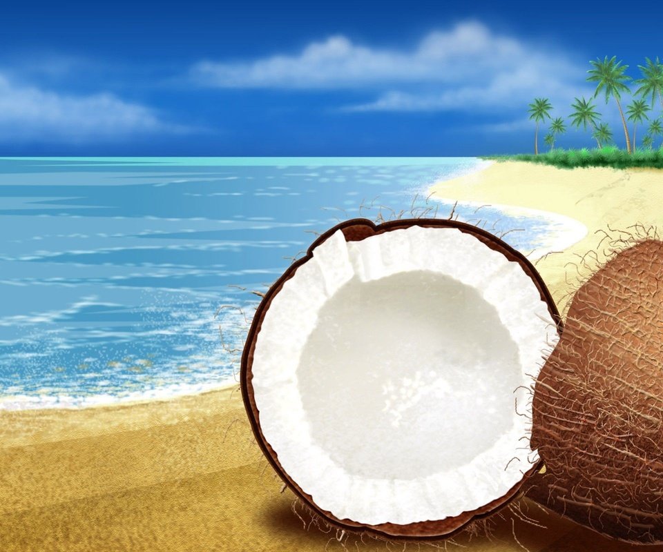 Обои море, пляж, реклама, кокос, баунти, райский остров, sea, beach, advertising, coconut, bounty, paradise island разрешение 2560x1600 Загрузить