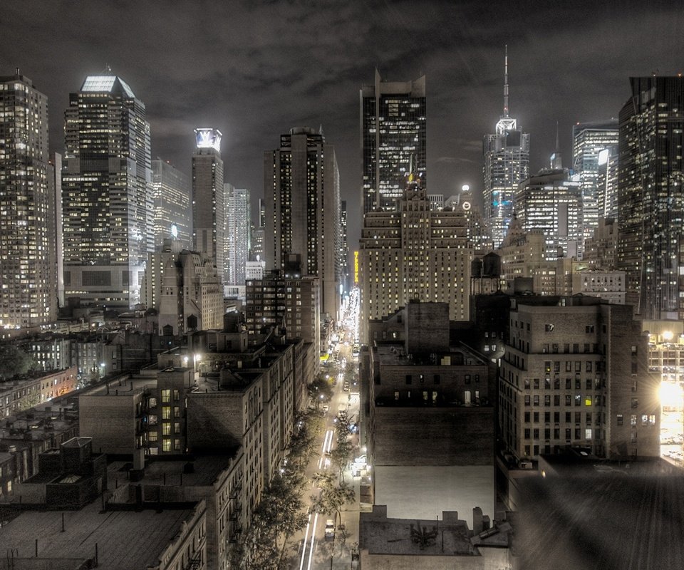 Обои архитектура, ночь, здания, огни, новый, города, вид сверху, йорк, город, небоскребы, мегаполис, нью-йорк, architecture, night, building, lights, new, city, the view from the top, york, the city, skyscrapers, megapolis, new york разрешение 1920x1080 Загрузить
