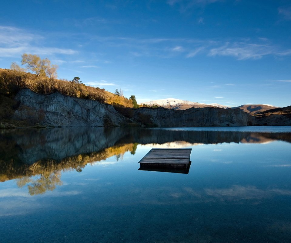 Обои небо, озеро, новая зеландия, blue lake jetty, кристальная чистота, рябь на воде, chris gin, the sky, lake, new zealand, crystal clear, the ripples on the water разрешение 1920x1080 Загрузить