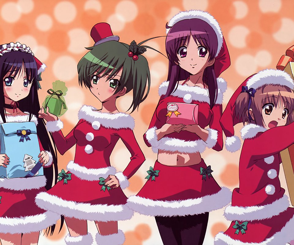 Обои amachi matsuri, arisa yuki, nekomiya nono, yotsunoha, yuzuki iori, елочная, matsuri amachi, iori yuzuki, christmas разрешение 5173x3529 Загрузить