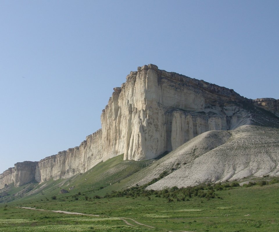 Обои небо, горы, скалы, природа, крым, ак даг, белая гора, the sky, mountains, rocks, nature, crimea, ak doug, white mountain разрешение 2560x1600 Загрузить