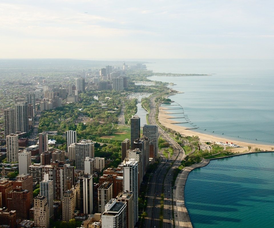 Обои море, лето, чикаго, вид на город, сhicago, sea, summer, chicago, city view разрешение 2560x1440 Загрузить
