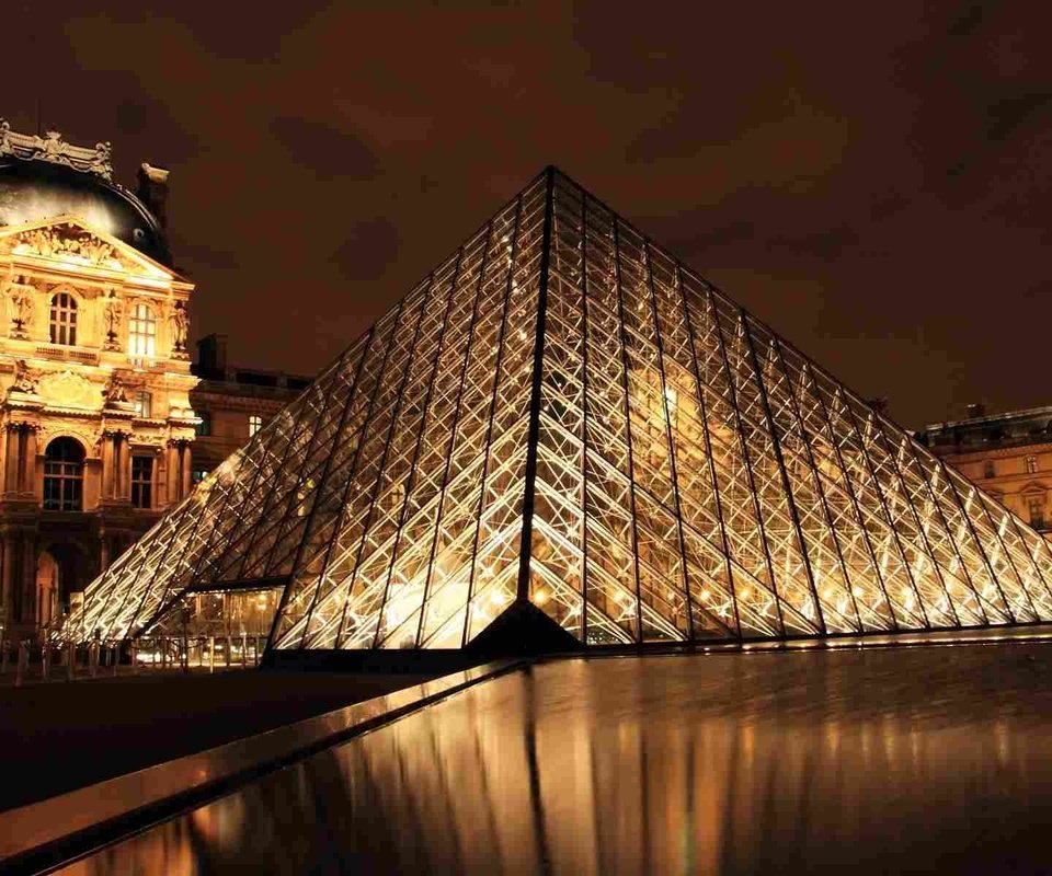 Обои вечер, париж, франция, лувр, музей, the evening, paris, france, the louvre, museum разрешение 1920x1200 Загрузить