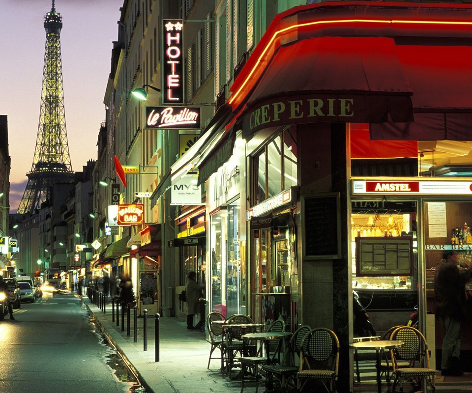 Обои вечер, париж, улица, франция, the evening, paris, street, france разрешение 1920x1080 Загрузить