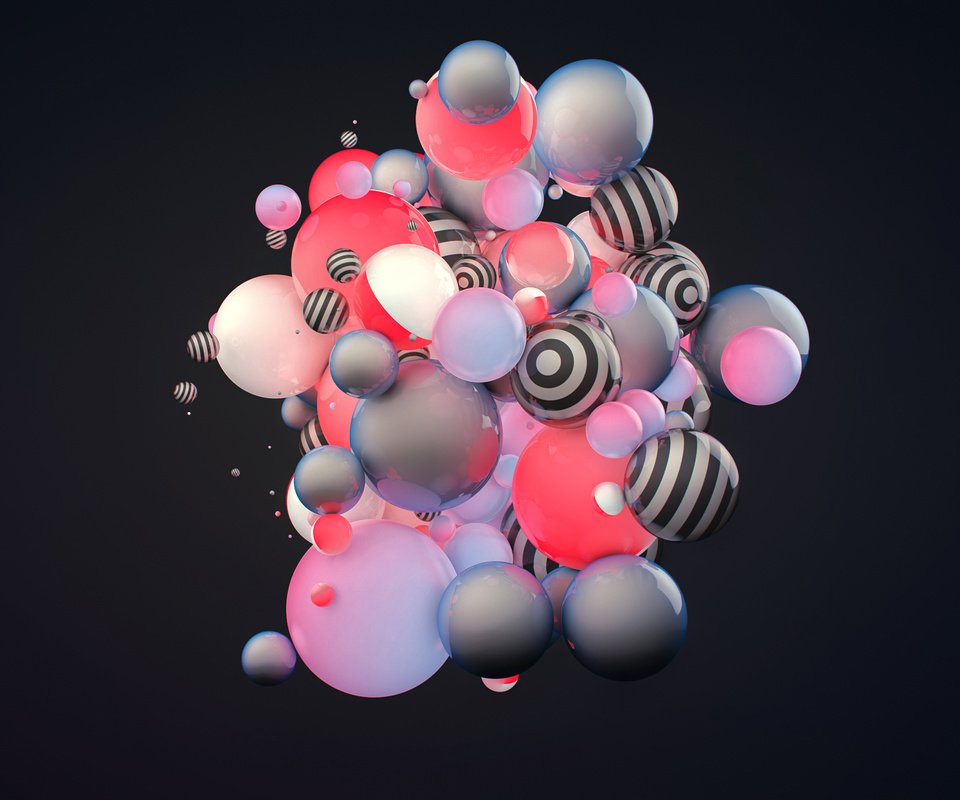 Обои шары, абстракция, рендеринг, 3д, condezine, цвета. полосы, balls, abstraction, rendering, 3d, color. strip разрешение 2560x1600 Загрузить