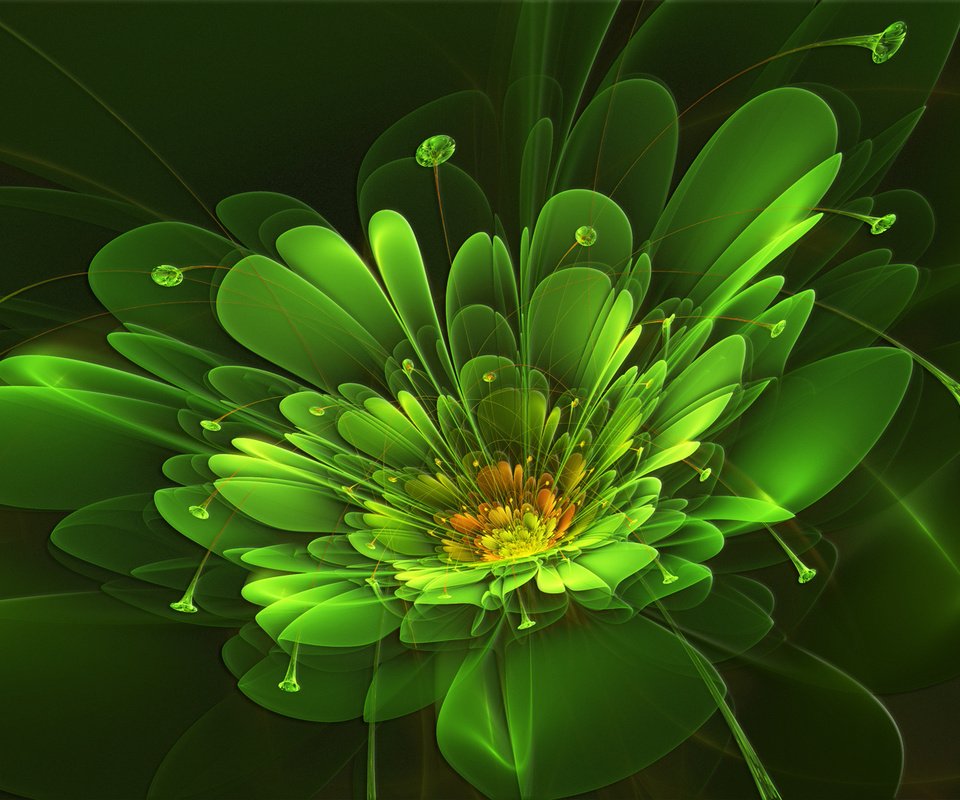Обои абстракция, зелёный, фон, лучи, цветок, фрактал, abstraction, green, background, rays, flower, fractal разрешение 1920x1080 Загрузить