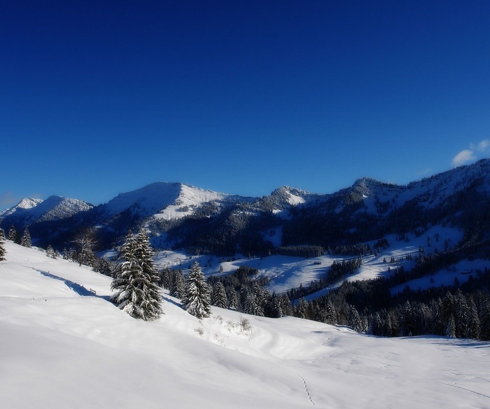 Обои горы, зима, mountains, winter разрешение 2560x1600 Загрузить