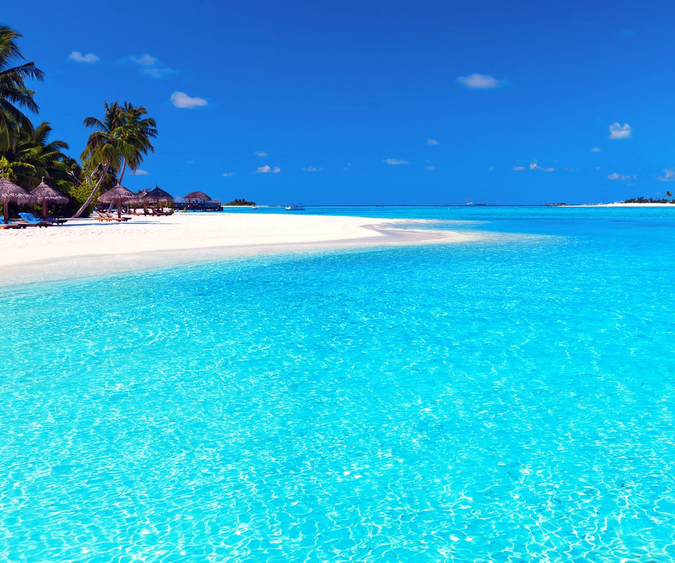Обои пляж, тропики, мальдивы, beach, tropics, the maldives разрешение 1920x1280 Загрузить