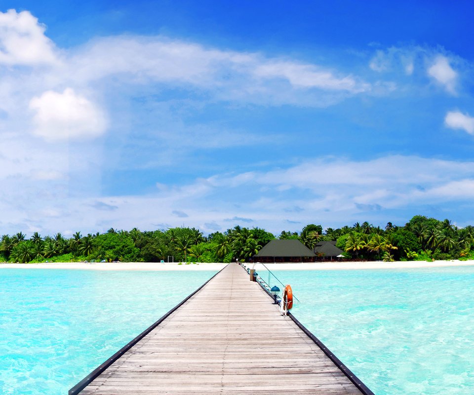 Обои остров, тропики, мальдивы, island, tropics, the maldives разрешение 4251x1412 Загрузить