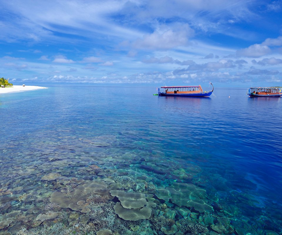 Обои пляж, лодки, тропики, мальдивы, beach, boats, tropics, the maldives разрешение 4256x2832 Загрузить