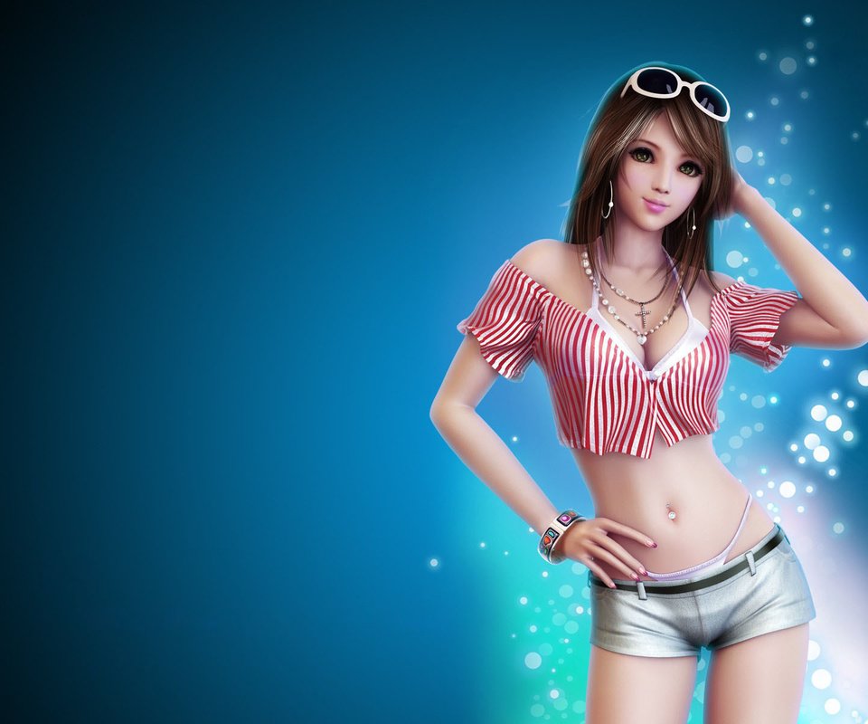 Обои украшения, девушка, фон, очки, браслет, шорты, 3д, decoration, girl, background, glasses, bracelet, shorts, 3d разрешение 1920x1200 Загрузить