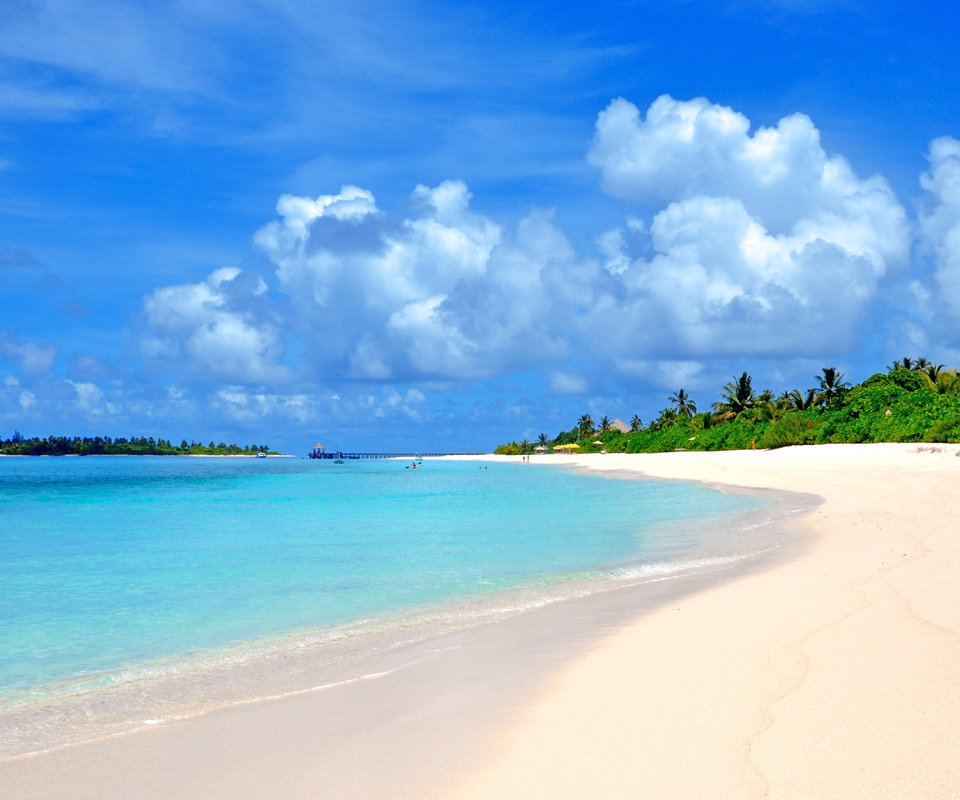 Обои море, пляж, тропики, мальдивы, sea, beach, tropics, the maldives разрешение 4074x2681 Загрузить