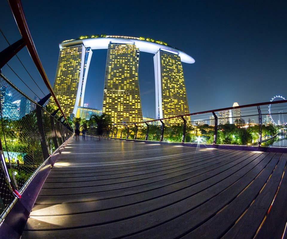 Обои огни, вечер, мост, сингапур, lights, the evening, bridge, singapore разрешение 2048x1365 Загрузить