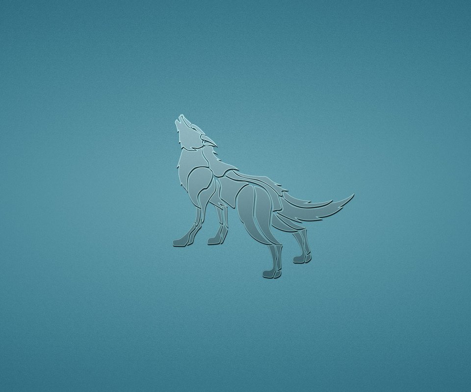 Обои собака, минимализм, животное, волк, синий фон, воет, dog, minimalism, animal, wolf, blue background, howling разрешение 1920x1080 Загрузить