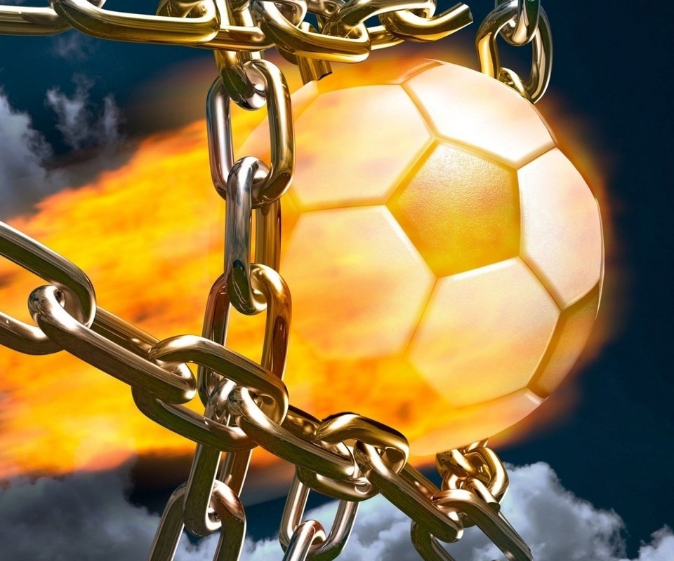 Обои футбол, огонь, спорт, мяч, цепи, гол, football, fire, sport, the ball, chain, goal разрешение 1920x1080 Загрузить