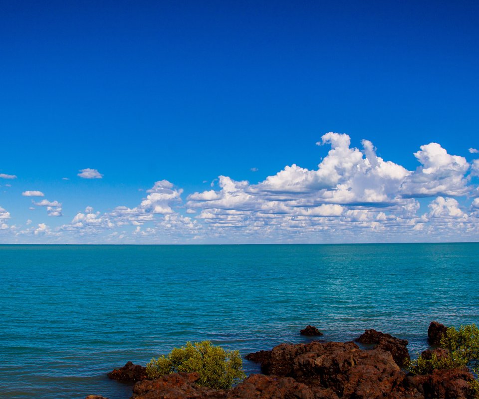 Обои небо, пейзаж, море, скалистый берег, the sky, landscape, sea, rocky shore разрешение 1920x1080 Загрузить