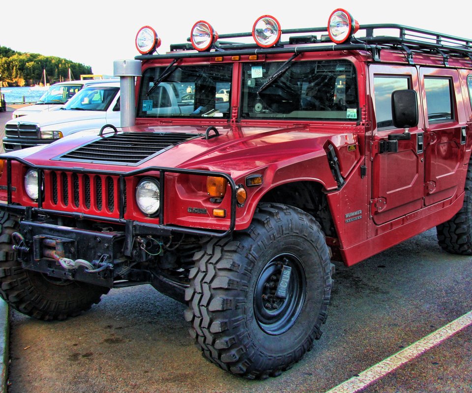 Обои красный, джип, hummer, red, jeep разрешение 1920x1200 Загрузить