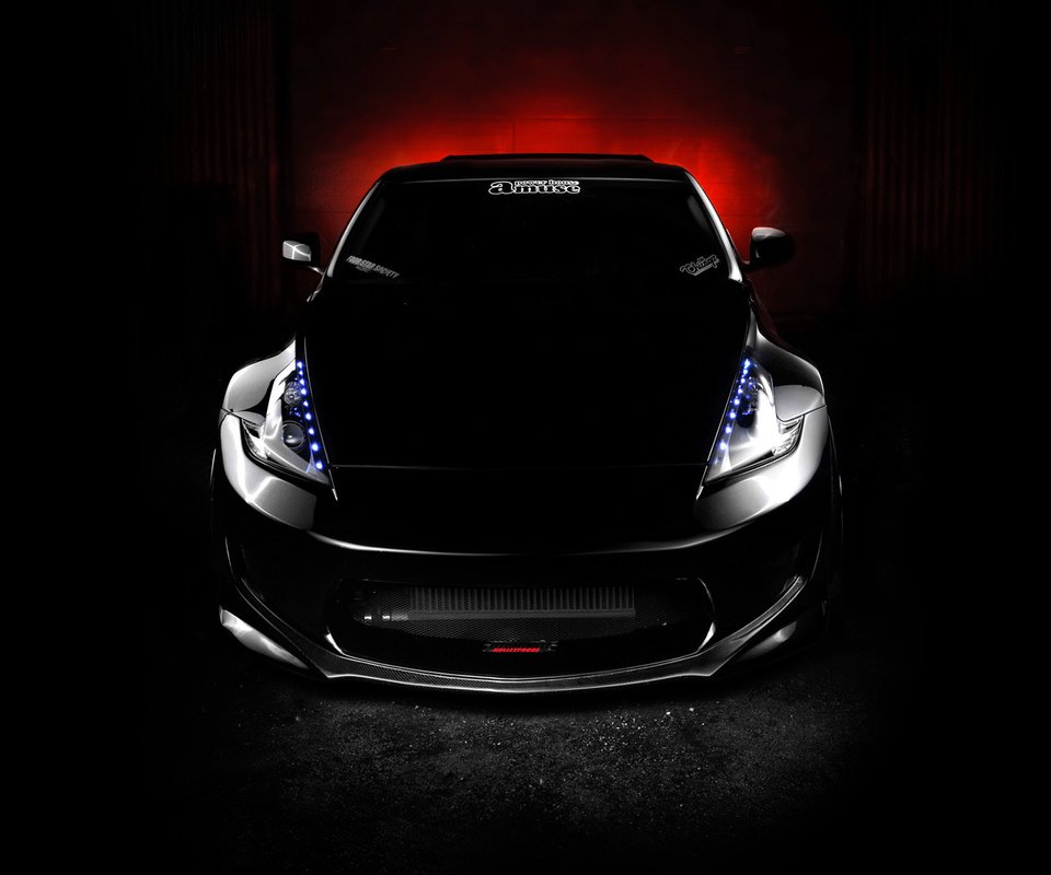 Обои черный, тюнинг, ниссан, nissan 370z, black, tuning, nissan разрешение 1920x1200 Загрузить