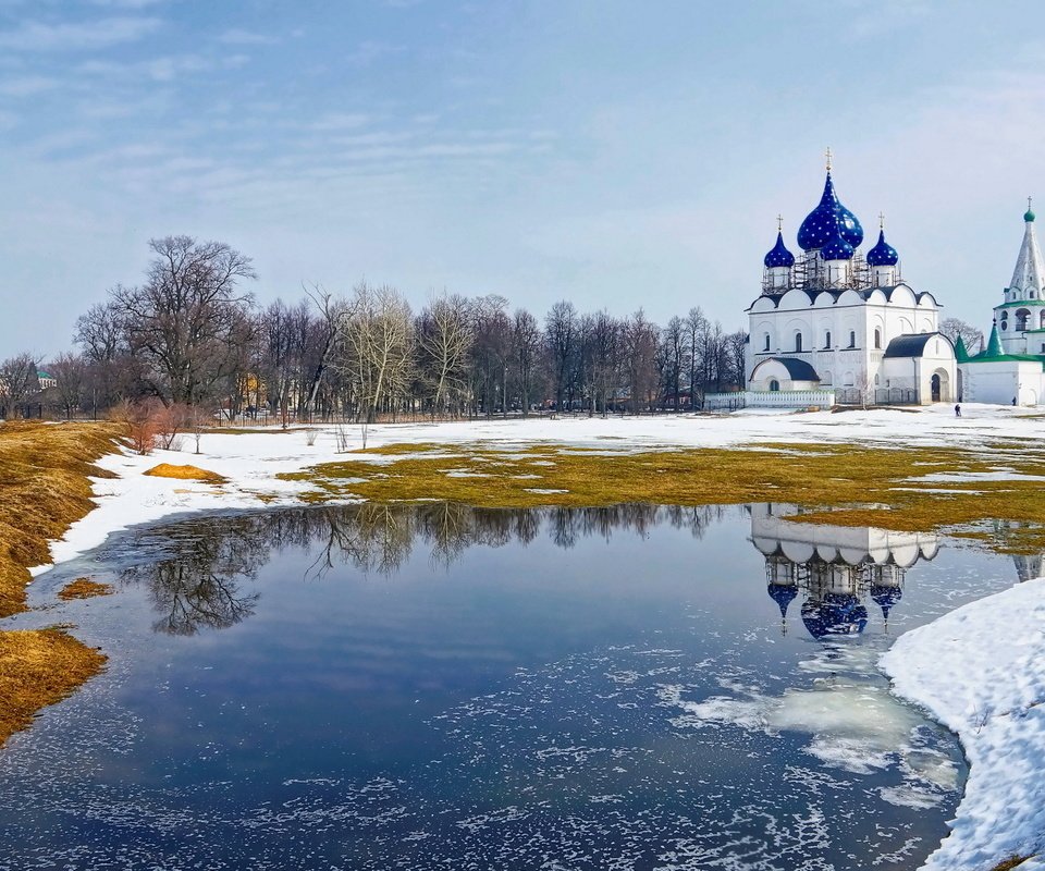 Обои река, храм, суздаль, river, temple, suzdal разрешение 1920x1200 Загрузить