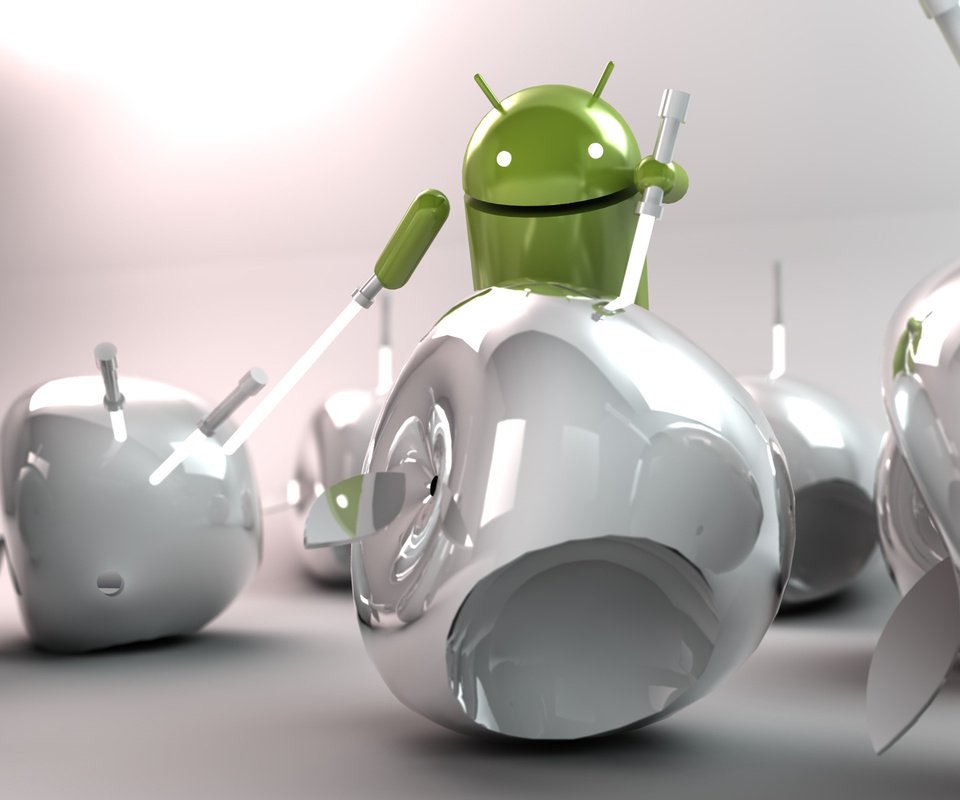 Обои андроид, hi-tech, световые мечи, эппл, android, lightsabers, apple разрешение 2560x1600 Загрузить