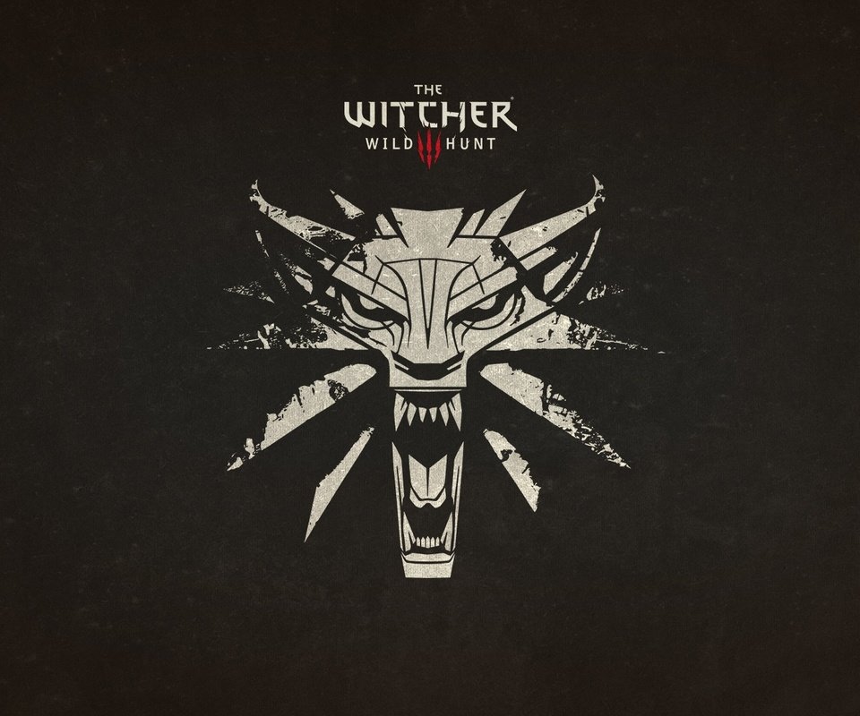 Обои логотип the witcher 3 wild hunt с волчьим аму, logo the witcher 3 wild hunt wolf amu разрешение 1920x1080 Загрузить