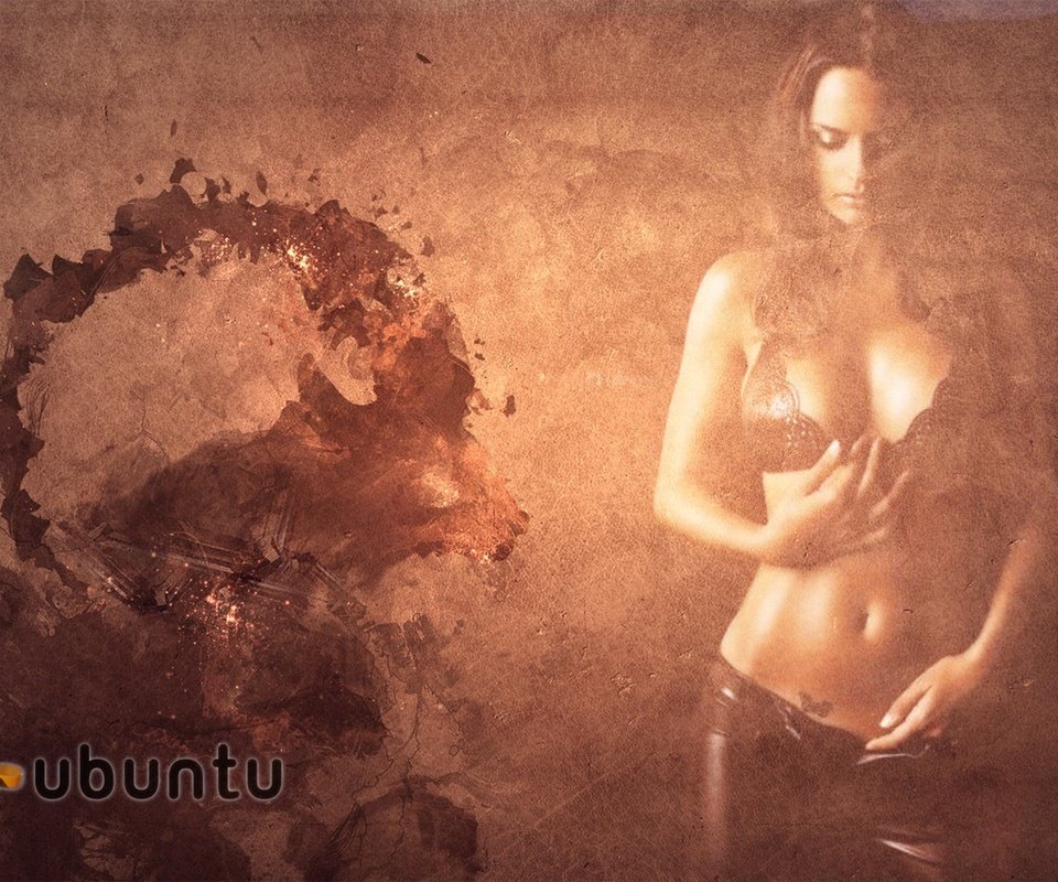 Обои девушка и ubuntu, girl and ubuntu разрешение 1920x1200 Загрузить