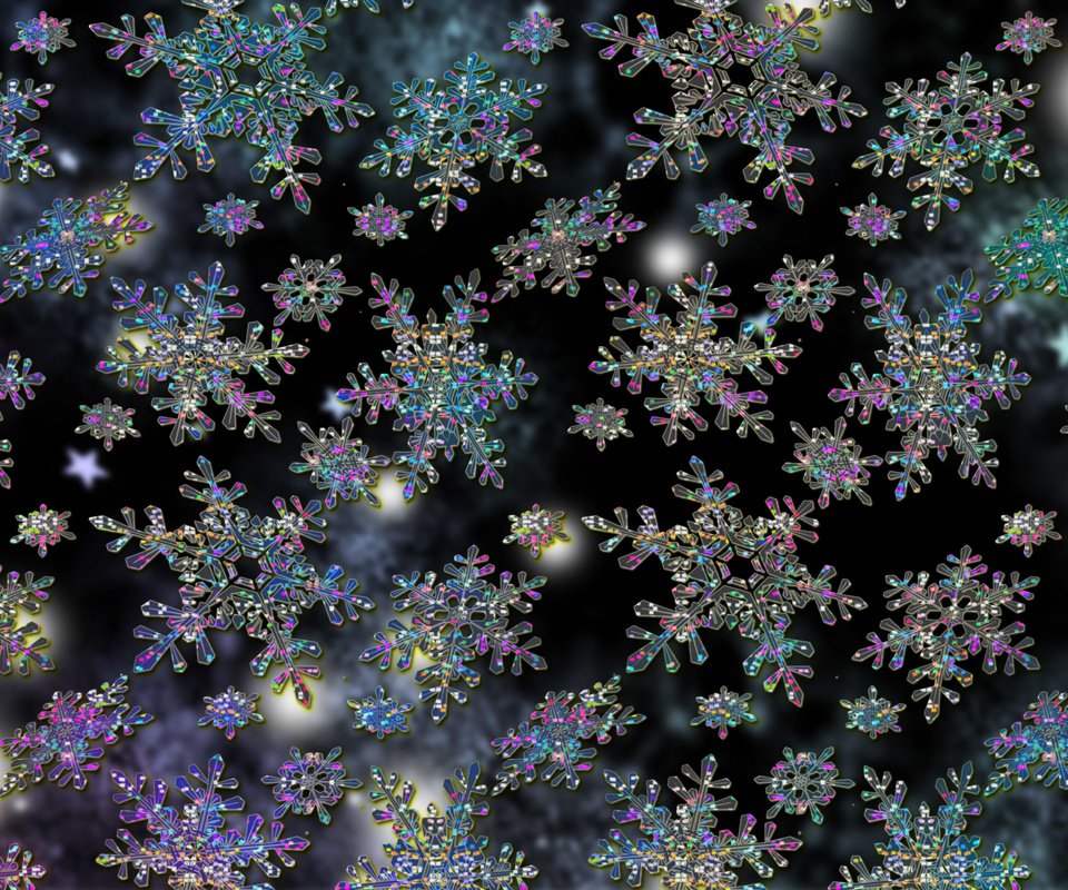 Обои снежинки, звездочки, огоньки, snowflakes, stars, lights разрешение 2560x1600 Загрузить