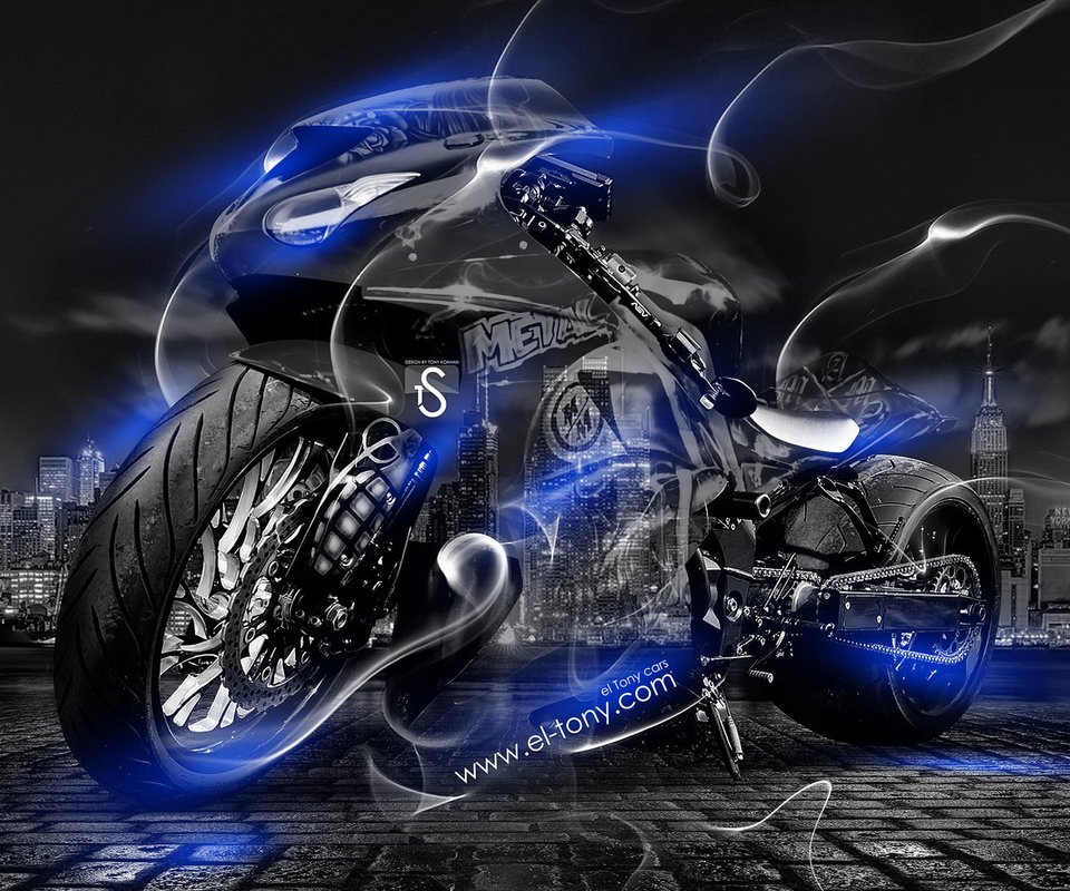 Обои города, дым, голубая, байк, кристал, мото, city, smoke, blue, bike, crystal, moto разрешение 1920x1080 Загрузить